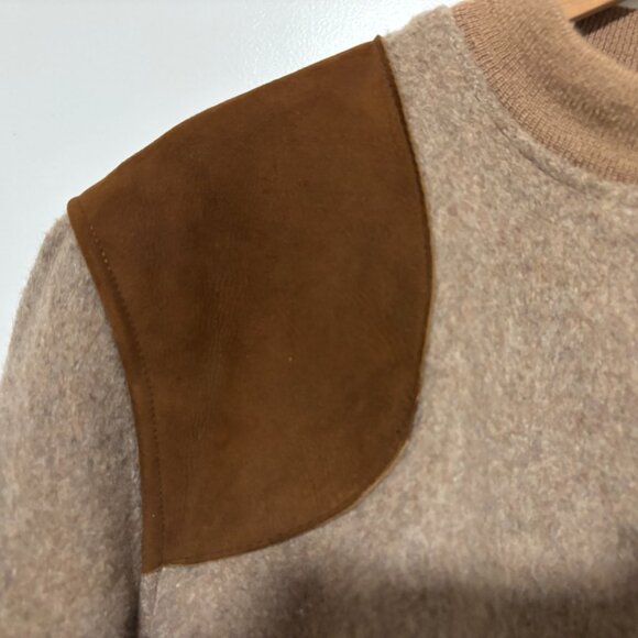 Vintage Gokey’s Suede Shoulder patch brown wool sweater - Medium/ Large - Picture 8 of 14